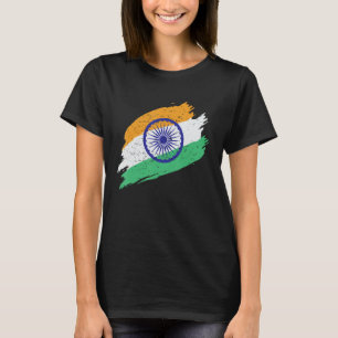 India Flag in Tricolor with Ashoka Chakra Desi Ind T-Shirt