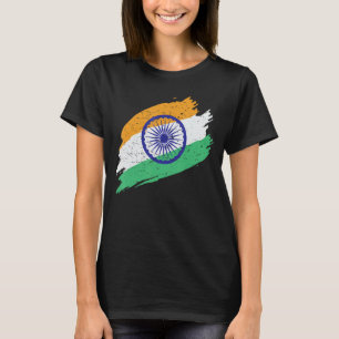 India Flag in Tricolor with Ashoka Chakra Desi Ind T-Shirt