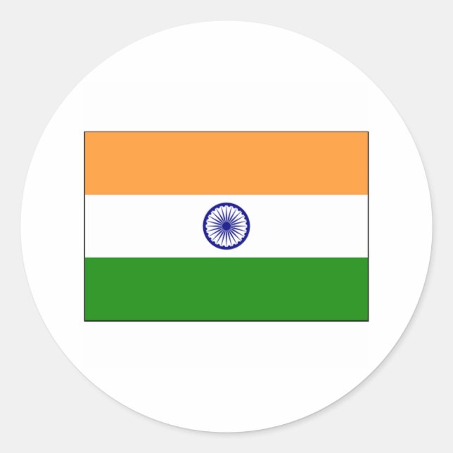 India FLAG International Classic Round Sticker (Front)