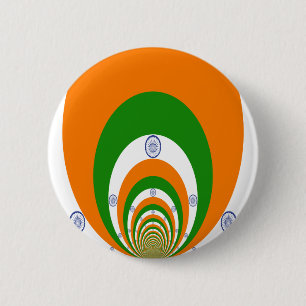 India Flag Kaleidoscope: Endless Unity & Patriotis 2 Inch Round Button