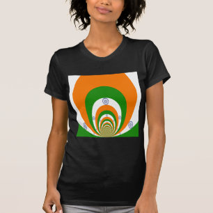 India Flag Kaleidoscope: Endless Unity & Patriotis T-Shirt