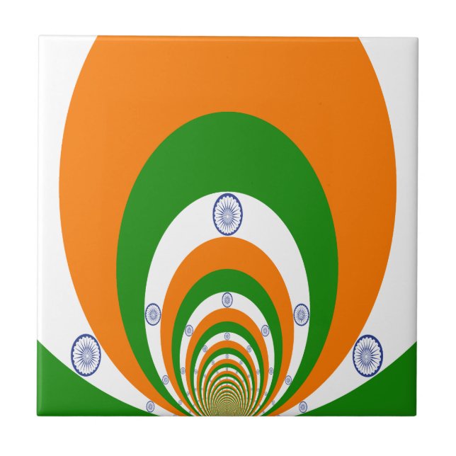India Flag Kaleidoscope: Endless Unity & Patriotis Tile (Front)