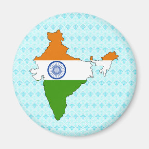 India Flag Map full size Magnet