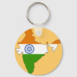 India flag map keychain