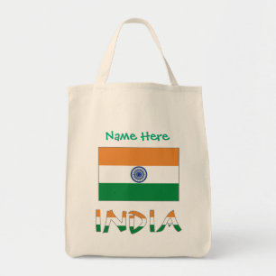 India Flag Personalized Gift Tote Bag
