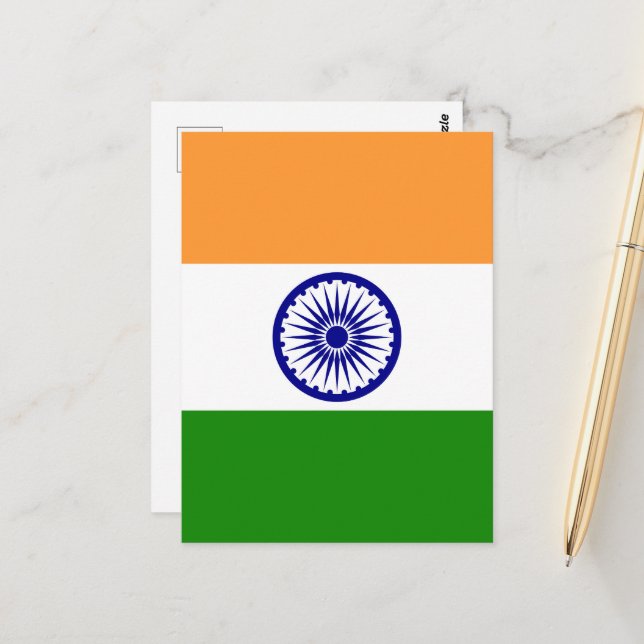 India flag postcard (Front/Back In Situ)