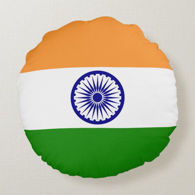 India flag round pillow (Back)