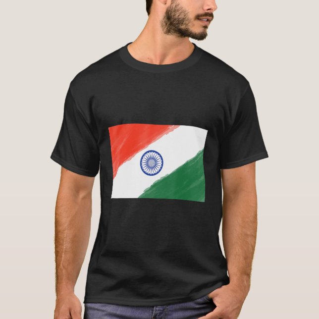 India Flag Souvenir Heritage Travel T-Shirt (Front)
