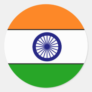 India Flag T-shirts and Gifts Classic Round Sticker