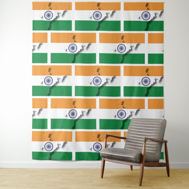 INDIA FLAG TAPESTRY (In Situ)