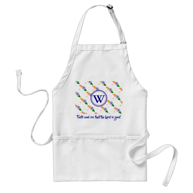 INDIA FLAG | Taste and See Psalm 34:8 | Monogram Standard Apron (Front)
