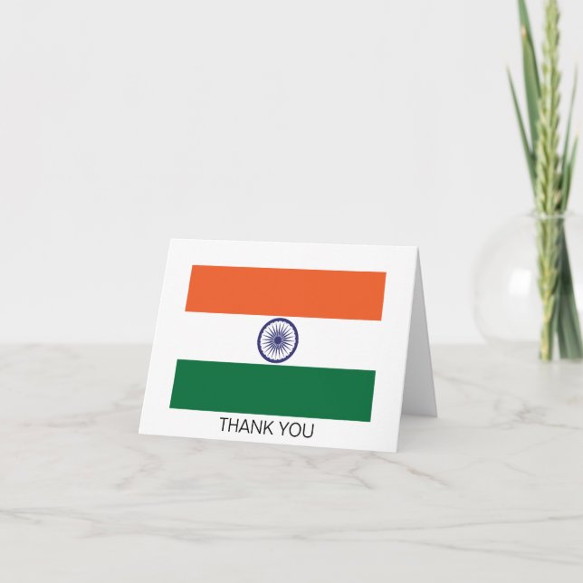 India Flag Thank You Card (Front)