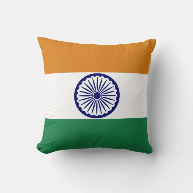 India Flag Throw Pillow (Front)