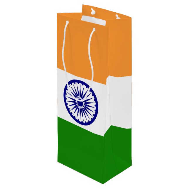 India flag wine gift bag (Back Angled)