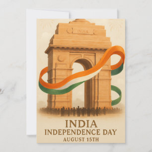 India Gate Independence Day Celebration Card
