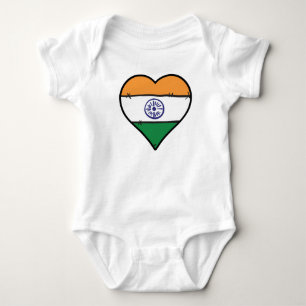 India Heart Indian Flag Baby Bodysuit