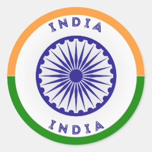 India Heritage Emblem Classic Round Sticker