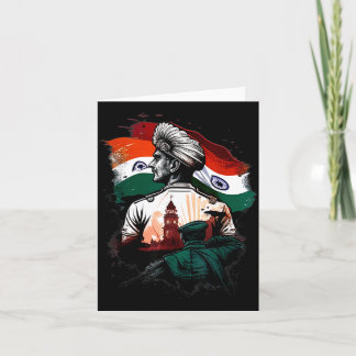 India Independence Day 15 August 1947 Indian Flag Card
