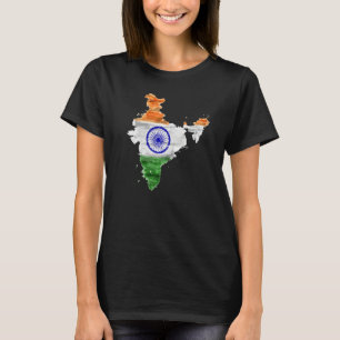 INDIA Indian Flag I love India Indian Map Watercol T-Shirt