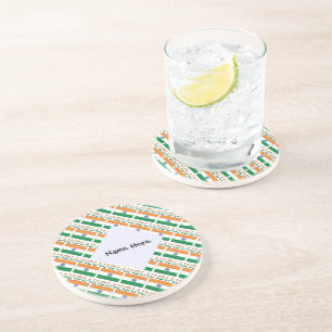 India Indian Flag Tiled Personalized  Coaster