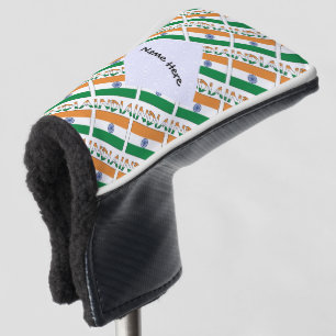 India Indian Flag Tiled Personalized Name  Golf Head Cover