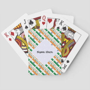 India Indian Flag Tiled Personalized Playing Cards