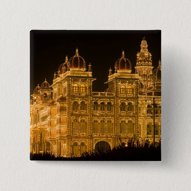 INDIA, Karnataka, Mysore : Majaraja's Palace (b. 2 Inch Square Button (Front)