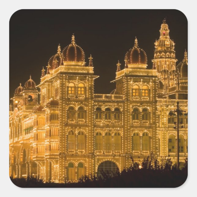 INDIA, Karnataka, Mysore : Majaraja's Palace (b. Square Sticker (Front)