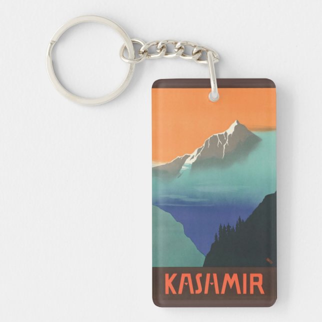 India (Kashmir) Travel Poster key chain (Front)