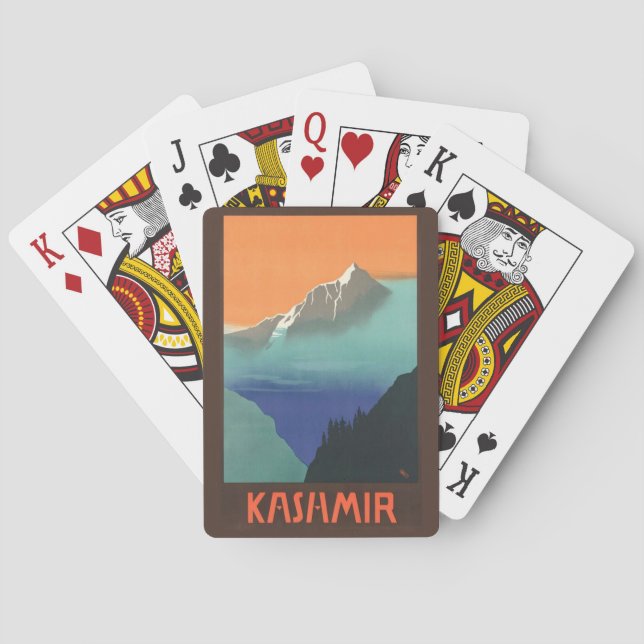 India (Kashmir) Travel Poster playing cards (Back)