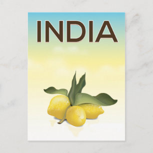 India Lemon travel poster Postcard