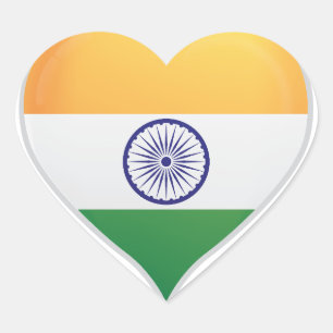 India love flag pride heart sticker