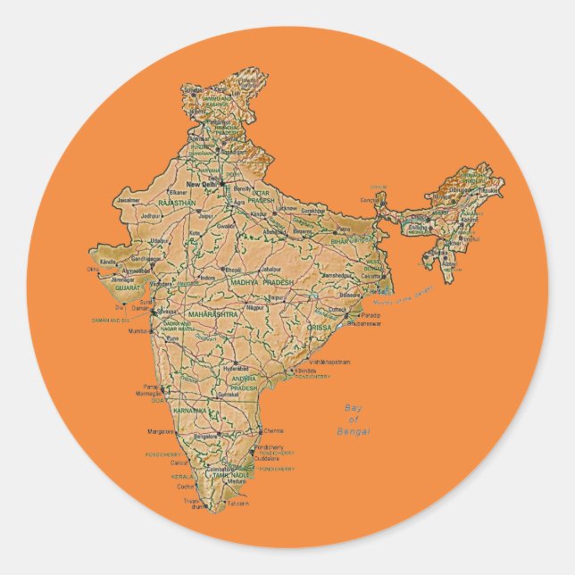 India Map Sticker (Front)