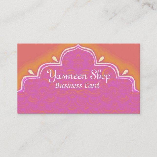 India Mehndi Business card pink (Front)