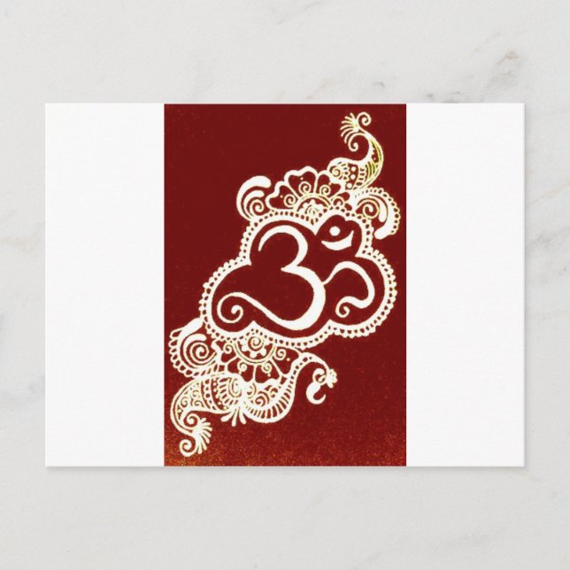 India mehndi red henna postcard (Front)