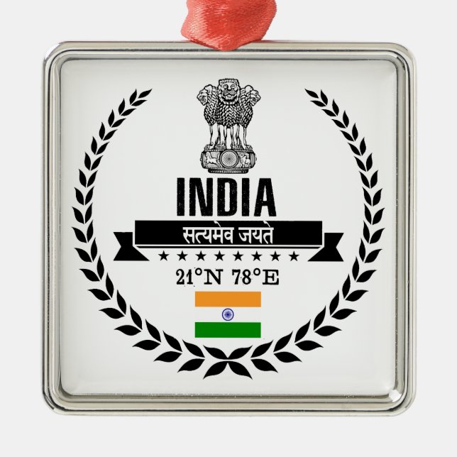 India Metal Ornament (Front)