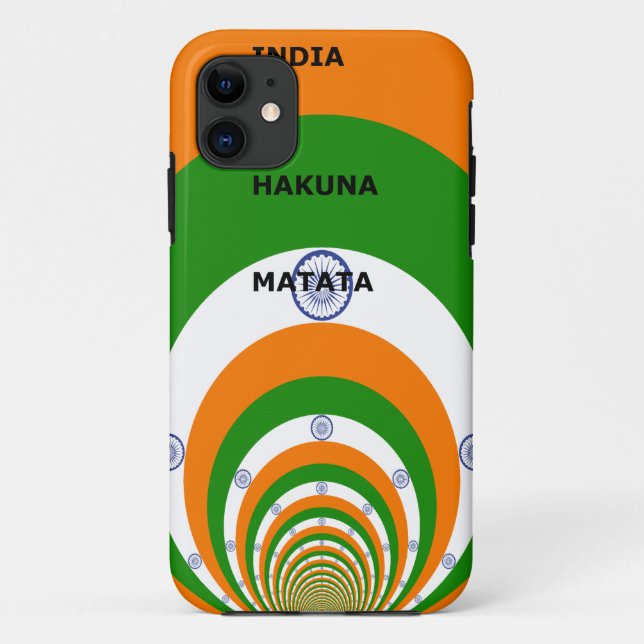 India National Flag Colours Design. Hakuna Matata Case-Mate iPhone Case (Back)