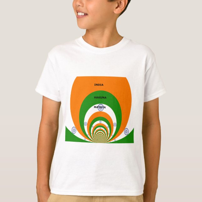 India National Flag Colours Design. Hakuna Matata T-Shirt (Front)