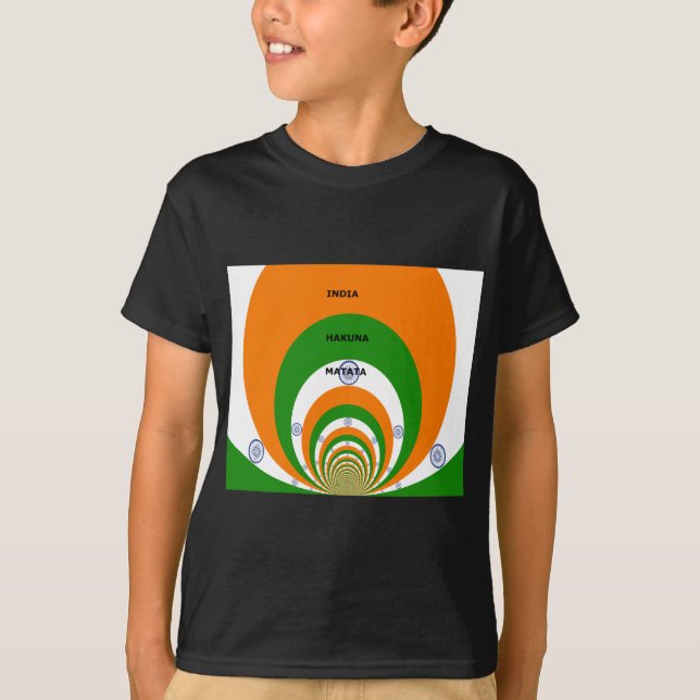 India National Flag Colours Design. Hakuna Matata T-Shirt (Front)