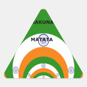 India National Flag Colours Design. Hakuna Matata Triangle Sticker