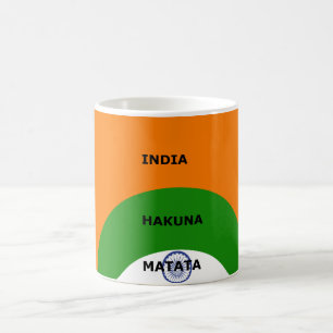 India National Flag Colours Design with "Hakuna Ma Coffee Mug