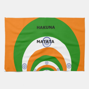 India National Flag Colours Design with "Hakuna Ma Kitchen Towel