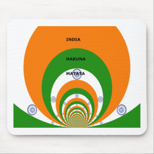 India National Flag Colours Design with "Hakuna Ma Mouse Pad