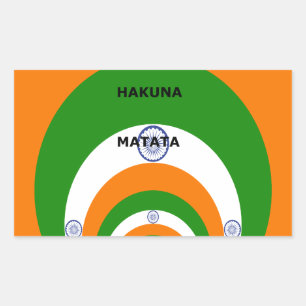 India National Flag Colours Design with "Hakuna Ma Sticker