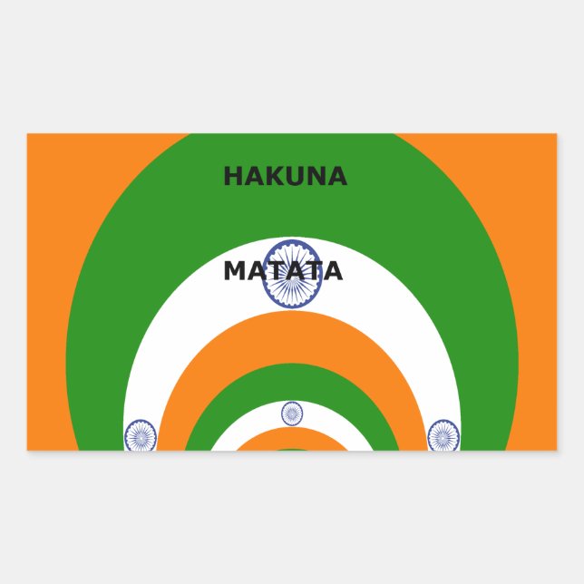 India National Flag Colours Design with "Hakuna Ma Sticker (Front)
