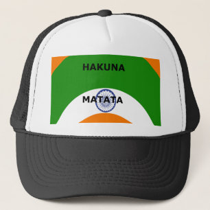 India National Flag Colours Design with "Hakuna Ma Trucker Hat
