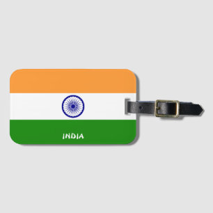 India National Flag Patriotic Luggage Tag