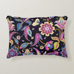 India paisley pattern accent pillow