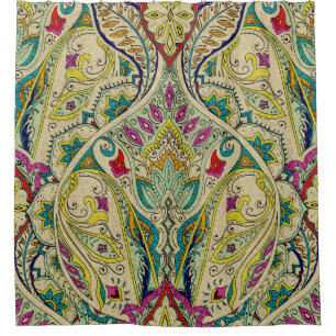 India paisley pattern, bohemian border.