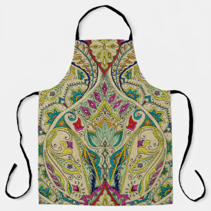 India paisley pattern, bohemian border. apron